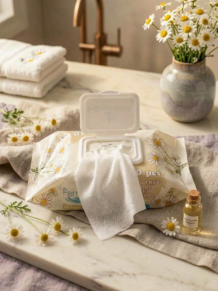 Permissive Papatya Kokulu 120’li Islak Mendil — açık paket