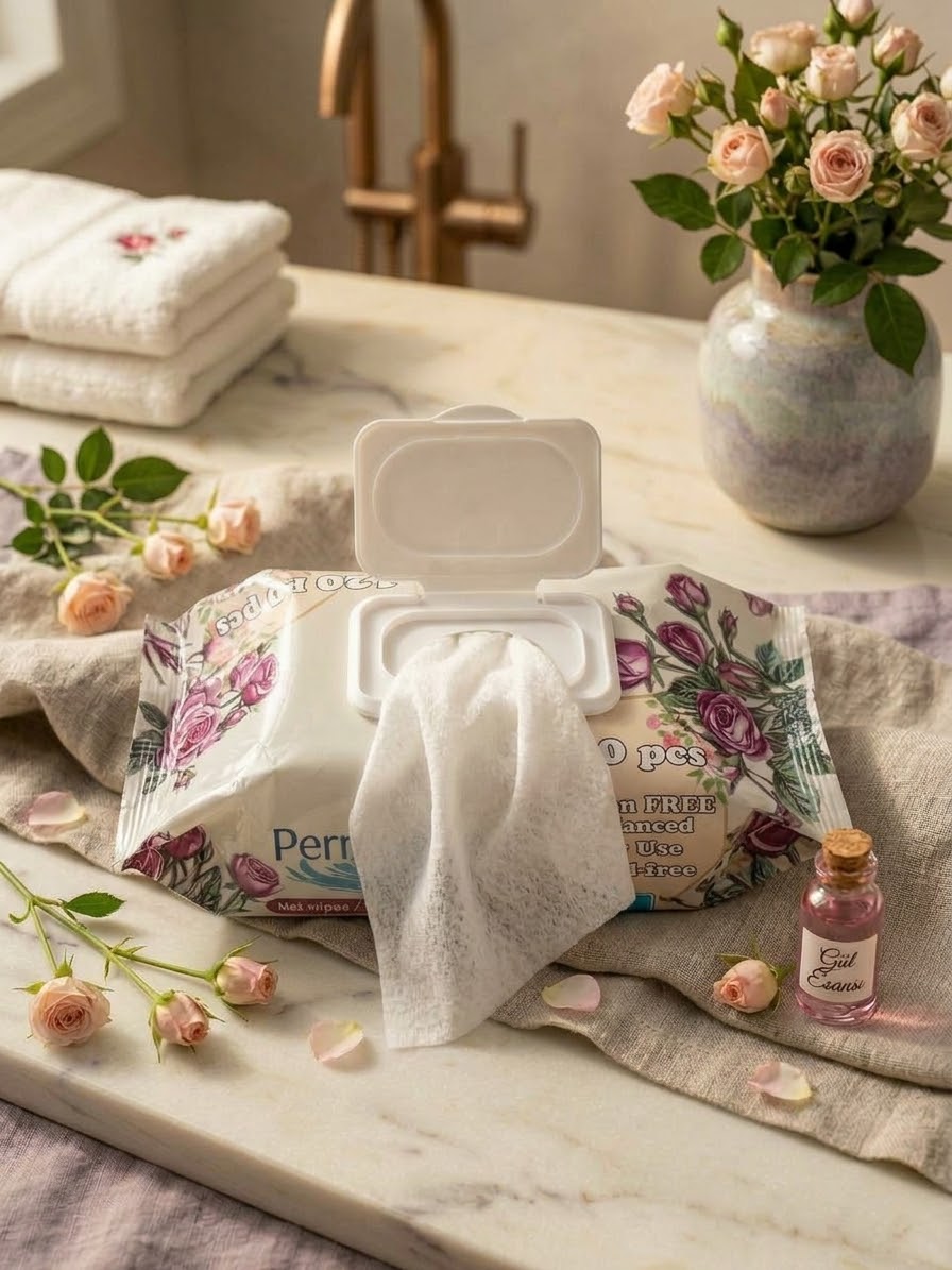 Permissive Gül Kokulu 120’li Islak Mendil — açık paket