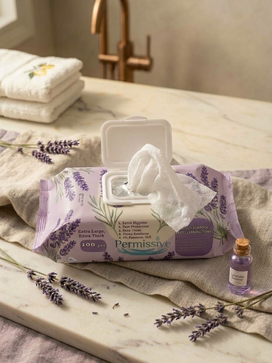 Permissive Lavanta Kokulu Yüzey Temizlik Havlusu 100’lü — açık paket