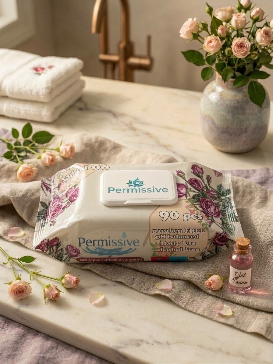 Permissive Gül Kokulu 90’lı Islak Mendil — kapalı paket